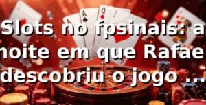 Slots no fpsinais: a noite em que Rafael descobriu o jogo que mudou tudo 🎰